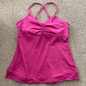 Workout tank with built in bra